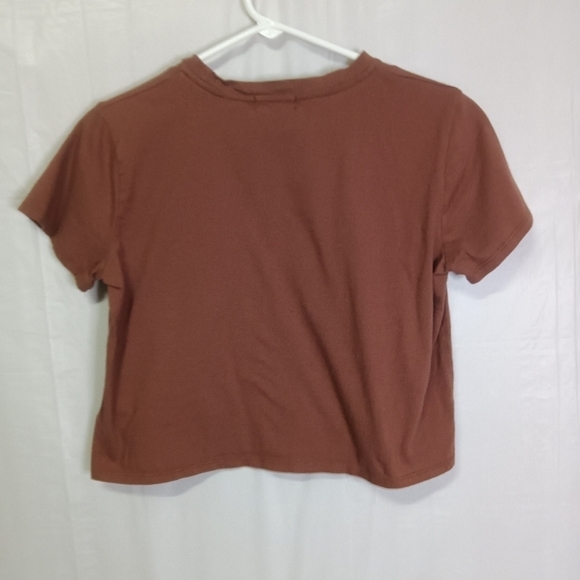 ALTAR'D State Howdy Embellished Top Shirt Brown Crop Boxy Made in USA Size M - Picture 4 of 6